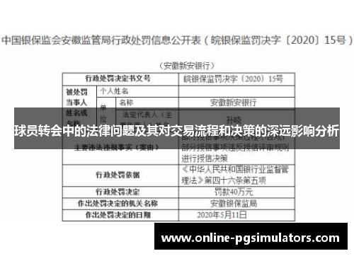 球员转会中的法律问题及其对交易流程和决策的深远影响分析