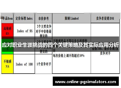 应对职业生涯挑战的四个关键策略及其实际应用分析